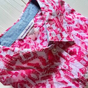 Allison Daley Women's Pink White Geometric‎ Print Button Up Shirt Size 8